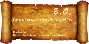 Breslauer Oktávián névjegykártya